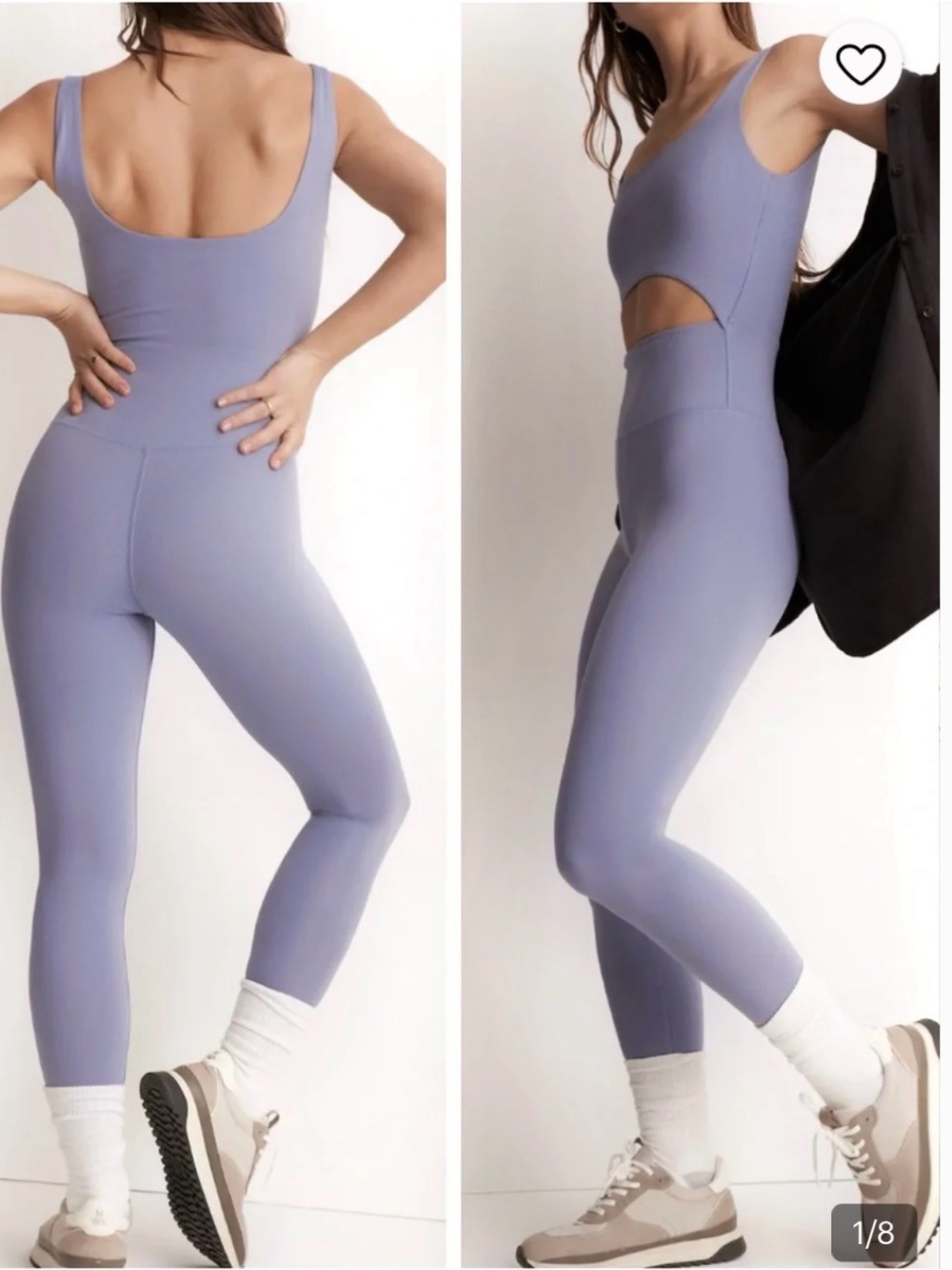 NWT Madewell MEDIUM Active Lavender Cutout High-Rise Sculpting Jumpsuit